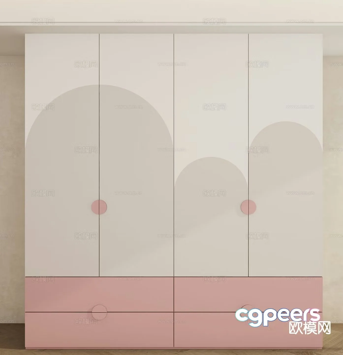 Modern children’s wardrobe 3d model