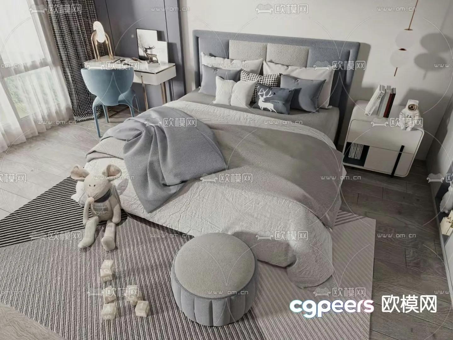 Modern children’s bed 3d model