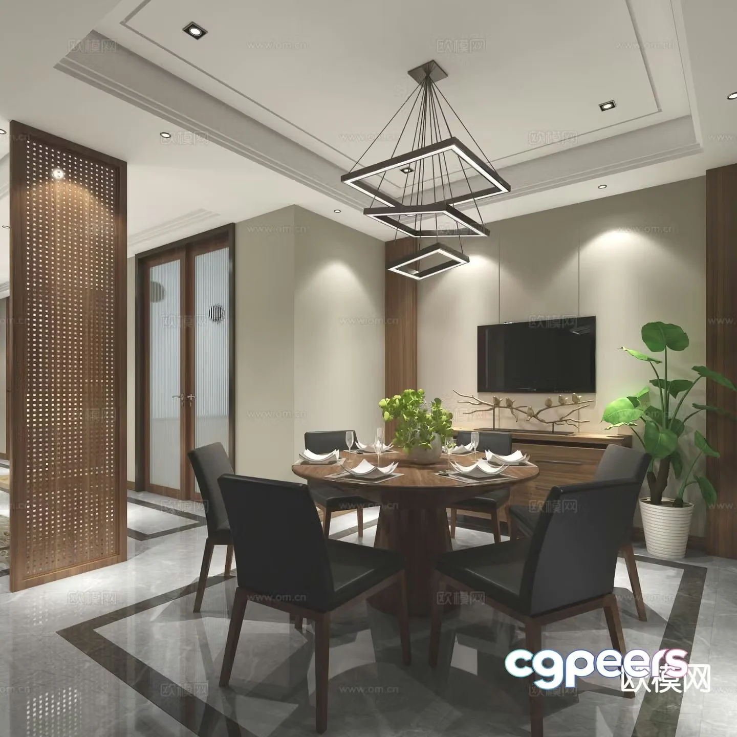 Modern restaurant 3d model
