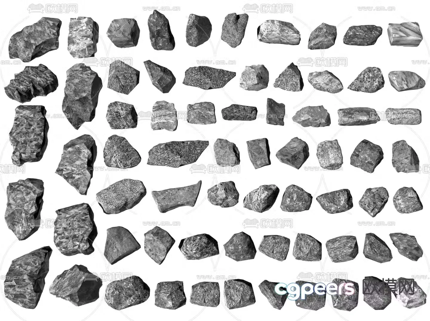Landscape stones stones rocks gravel stone 3d model