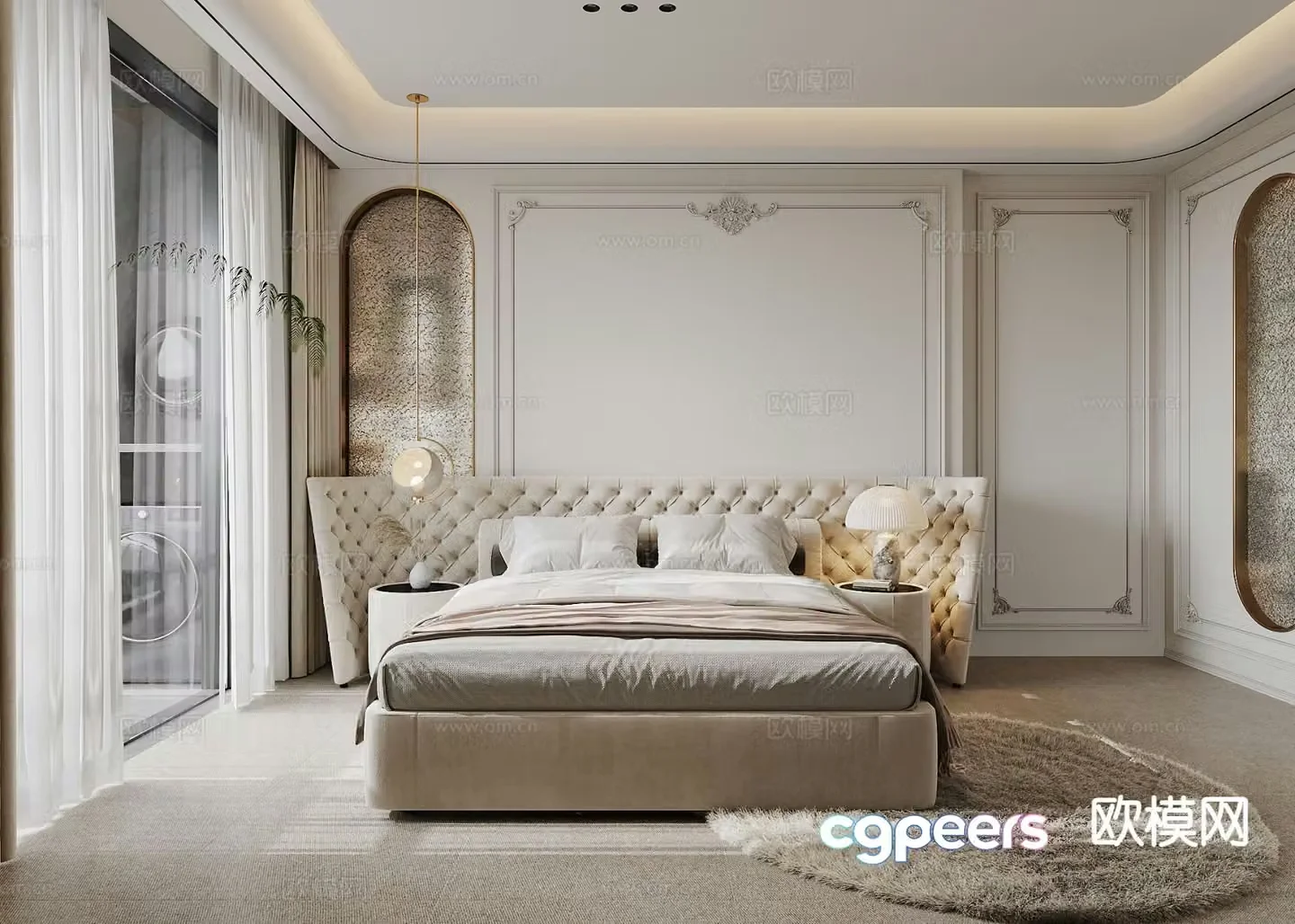 French bedroom master bedroom dressing room 3d model