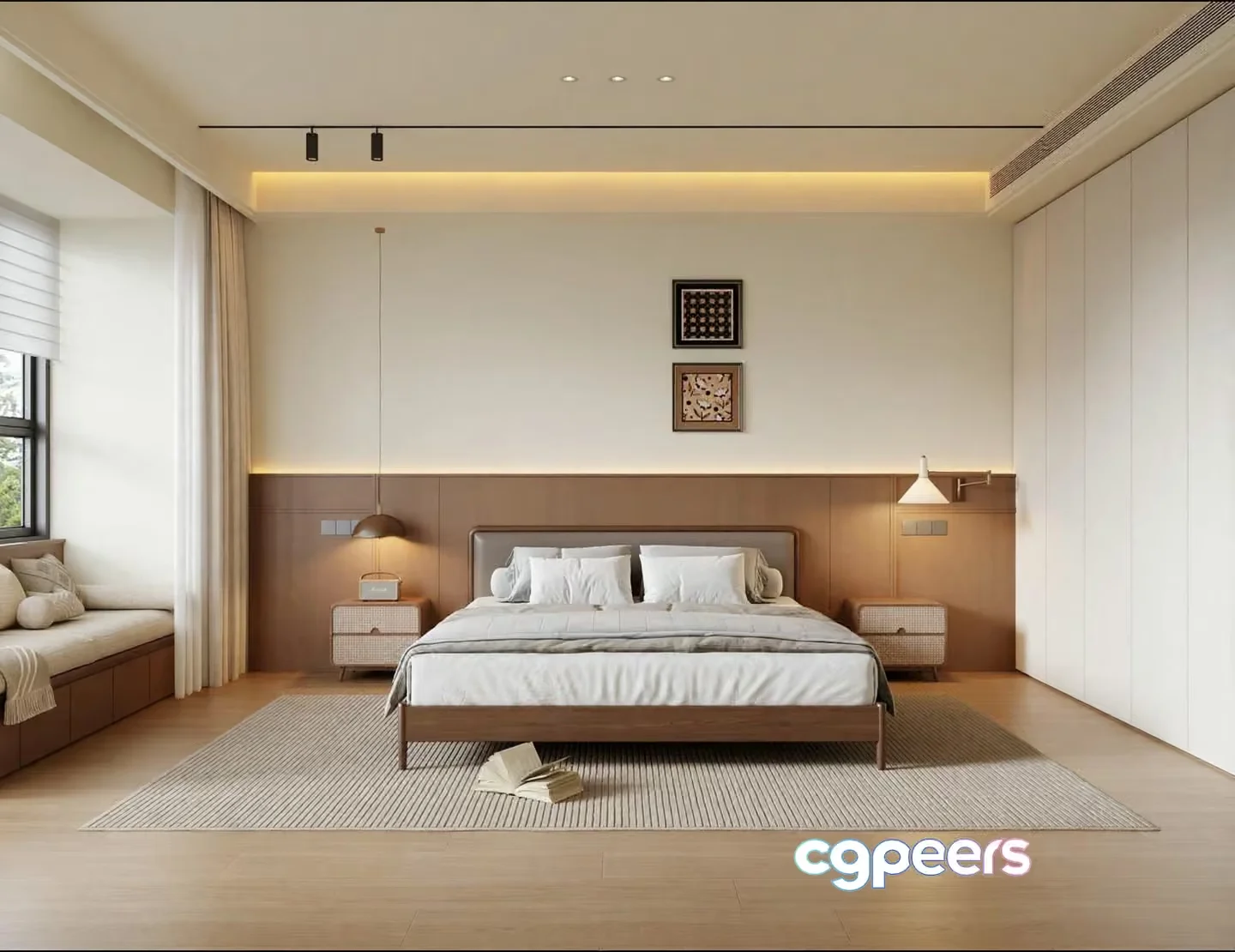 Cozy Modern Bedroom 3D Model – 13210 – VRAY Render