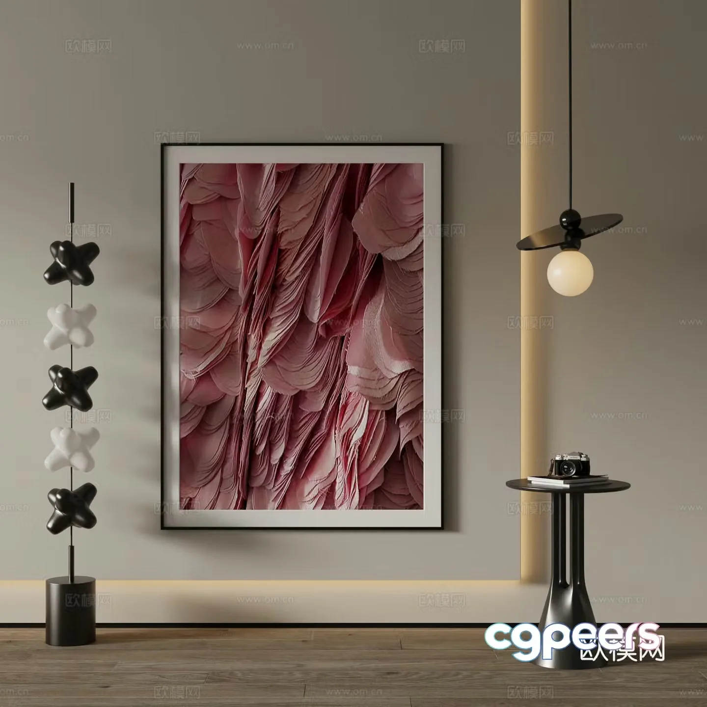Modern Art Painting Decorative Painting 3D Model
