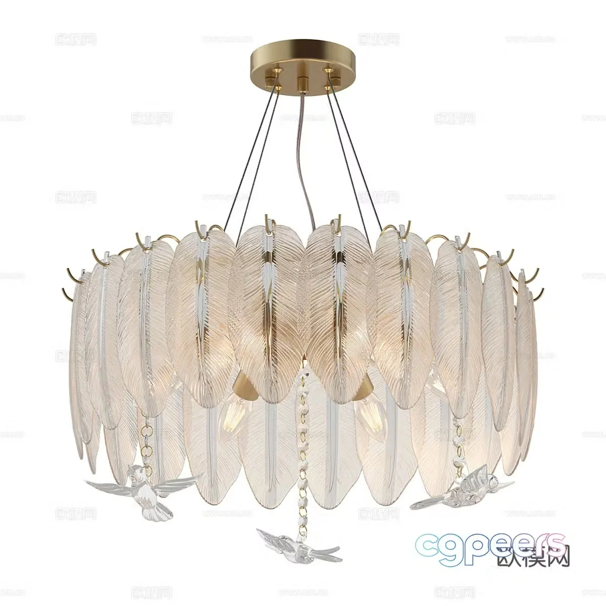 Modern simple and light luxury chandeliers chandeliers simple chandeliers living room chandeliers glass chandeliers 3D model