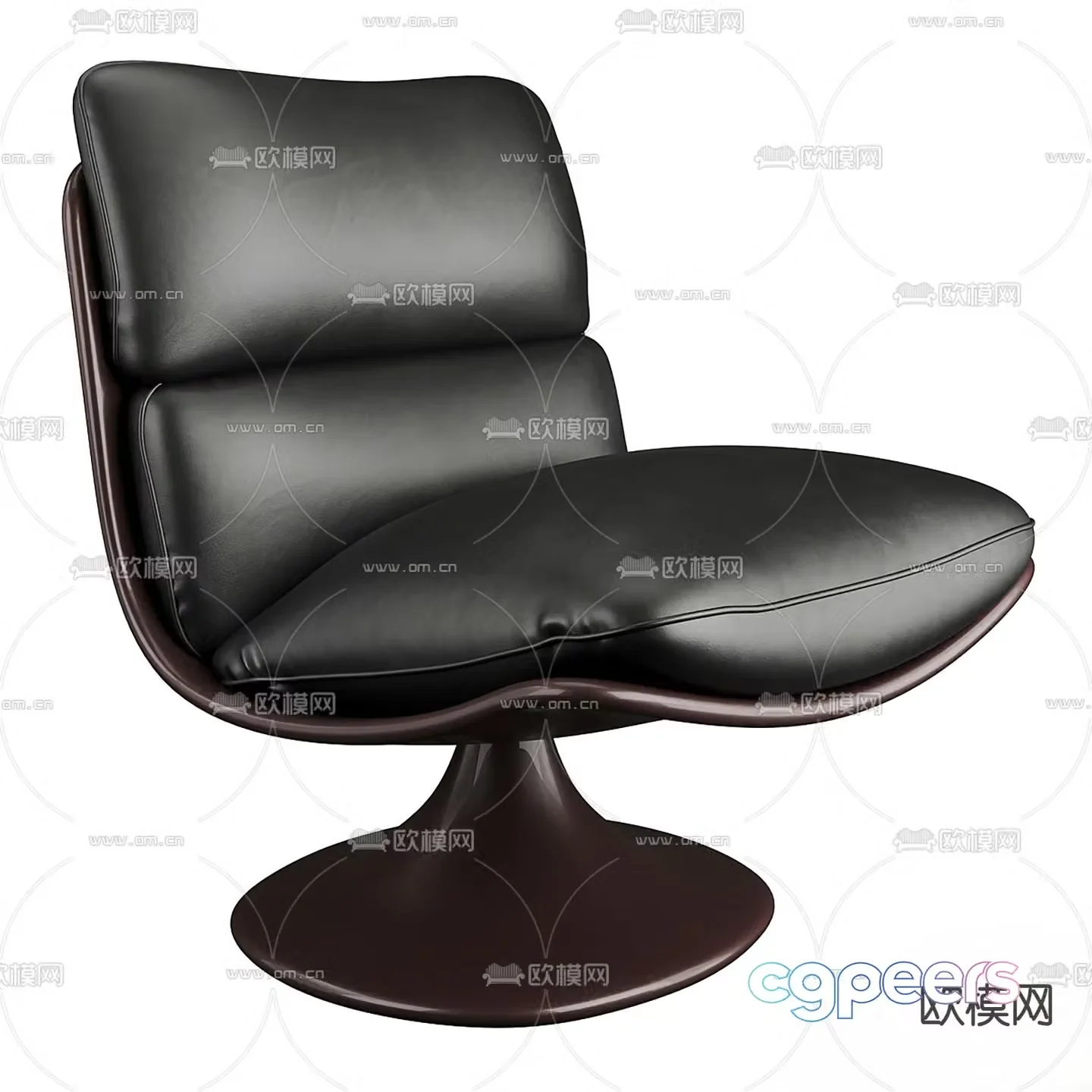 Pattie modern leather chair 3d model
