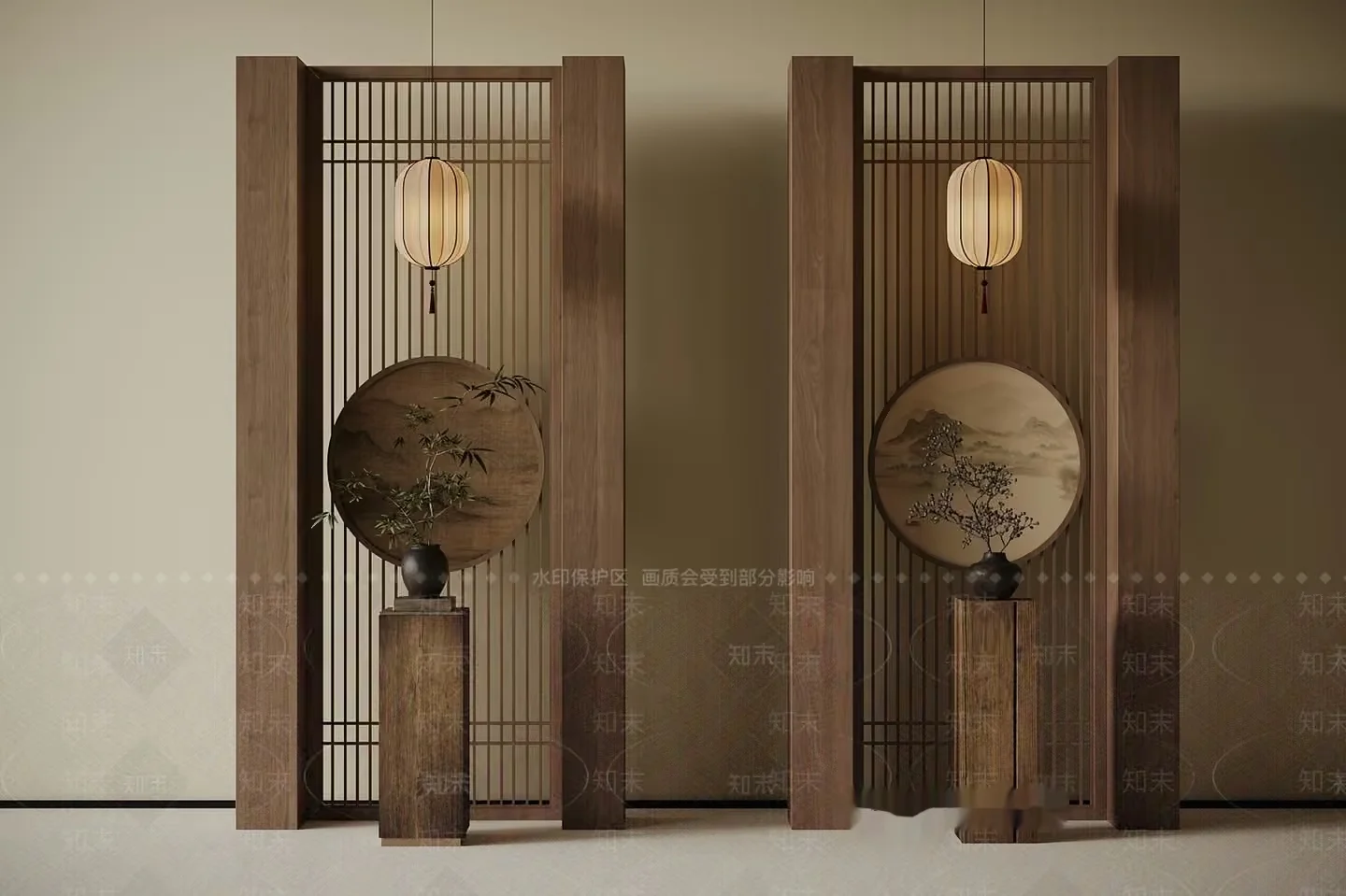 Wooden Room Divider 3D Model – 16623 – VRAY Render