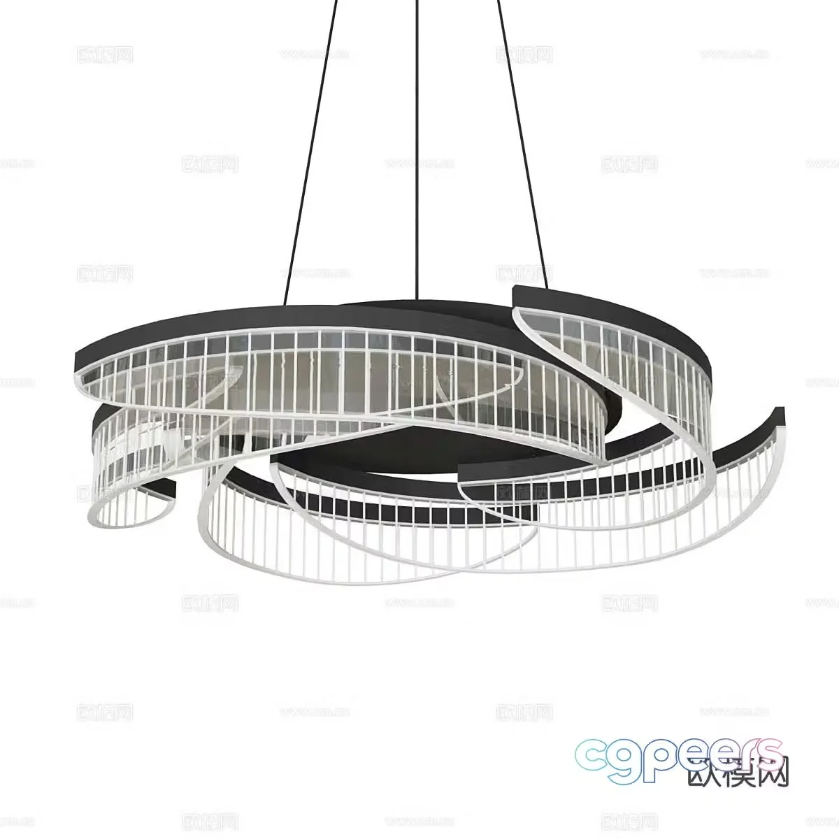 Modern minimalist chandelier living room chandelier 3d model