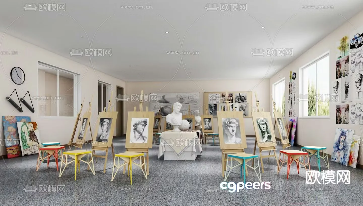 Art classroom 3d model