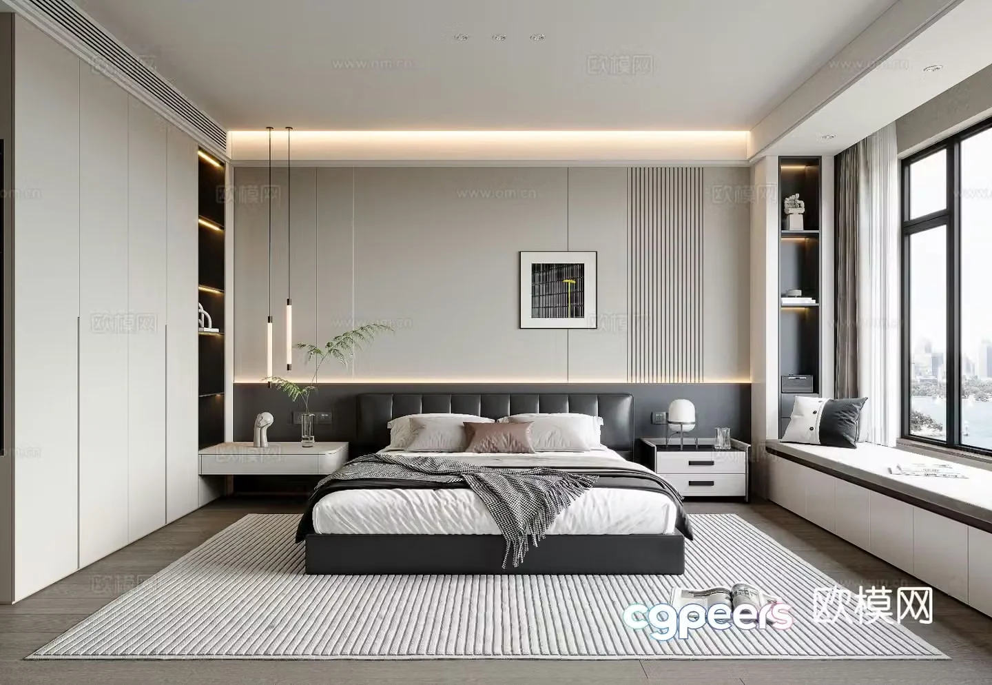 Modern bedroom master bedroom 3d model