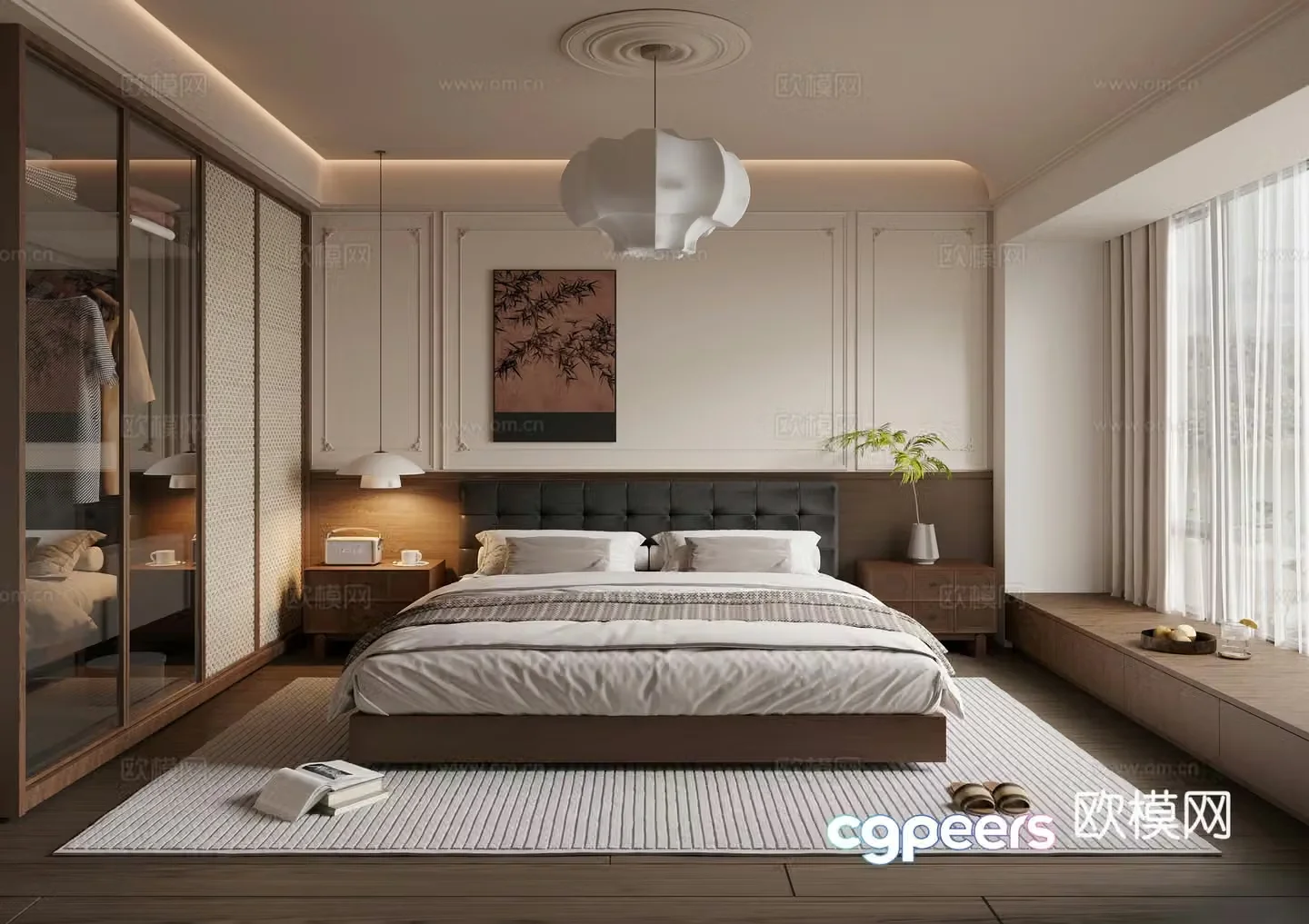 Wasabi Middle Style Bedroom 3D Model
