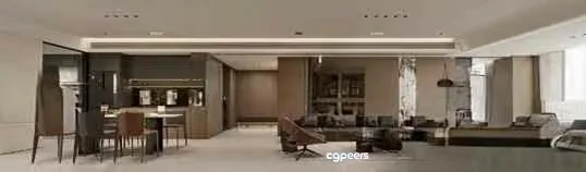 Modern Living Room 3D Model – 11104 – VRAY Render