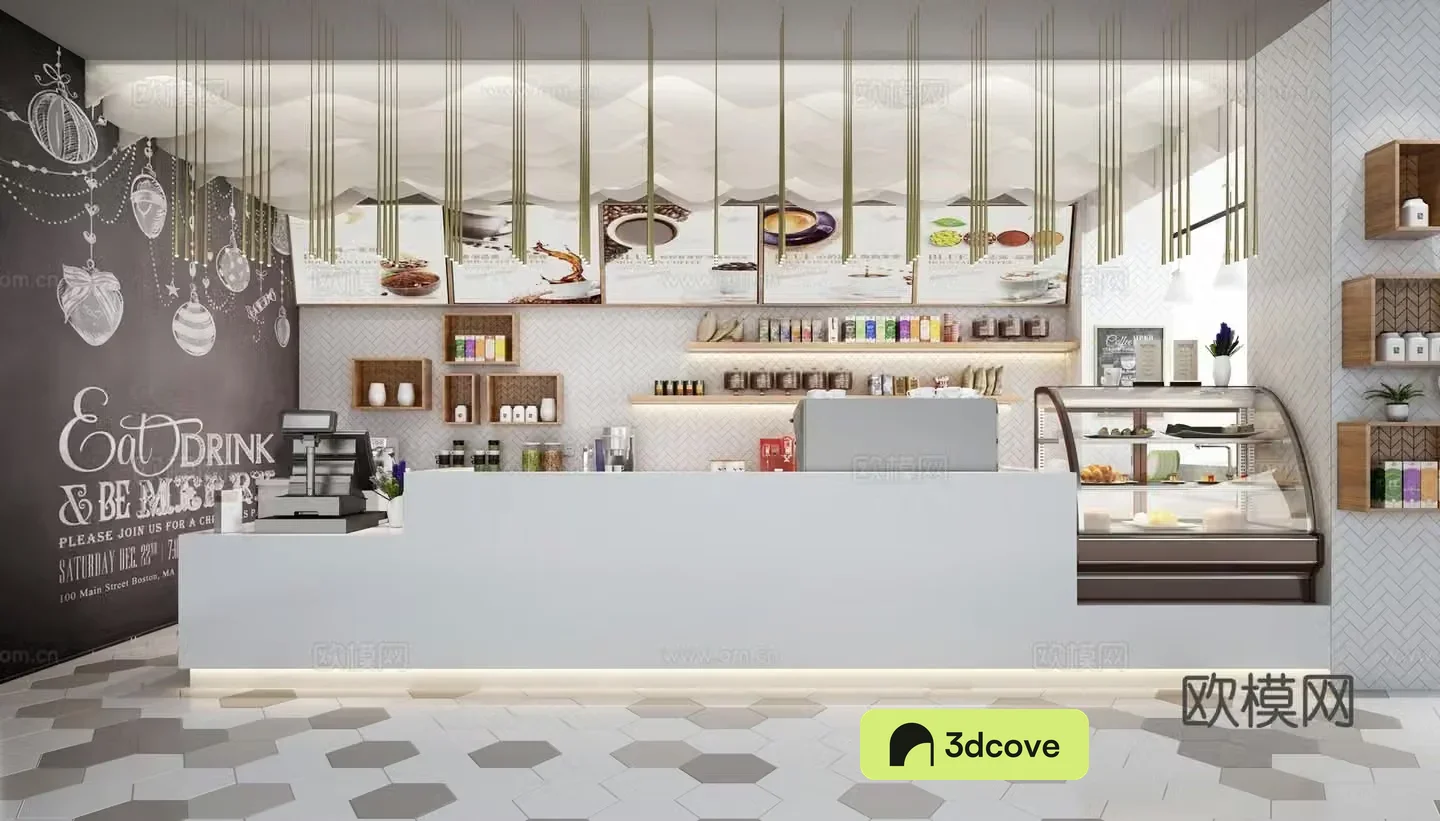 Modern milk tea shop water bar