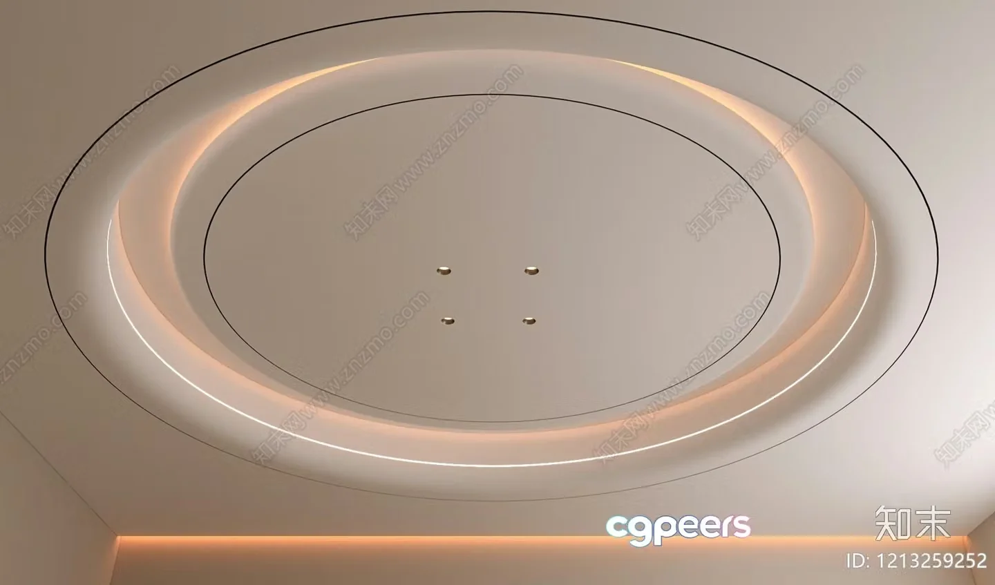 A Circular Ceiling Light Fixture 3D Model – 5361 – VRAY Render