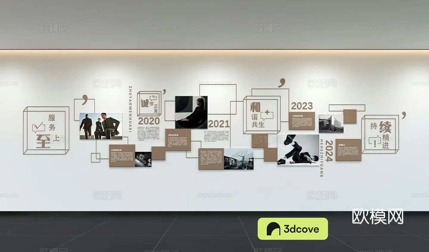 Modern corporate culture wall Office background wall Corridor Promotional column Slogan Corporate style