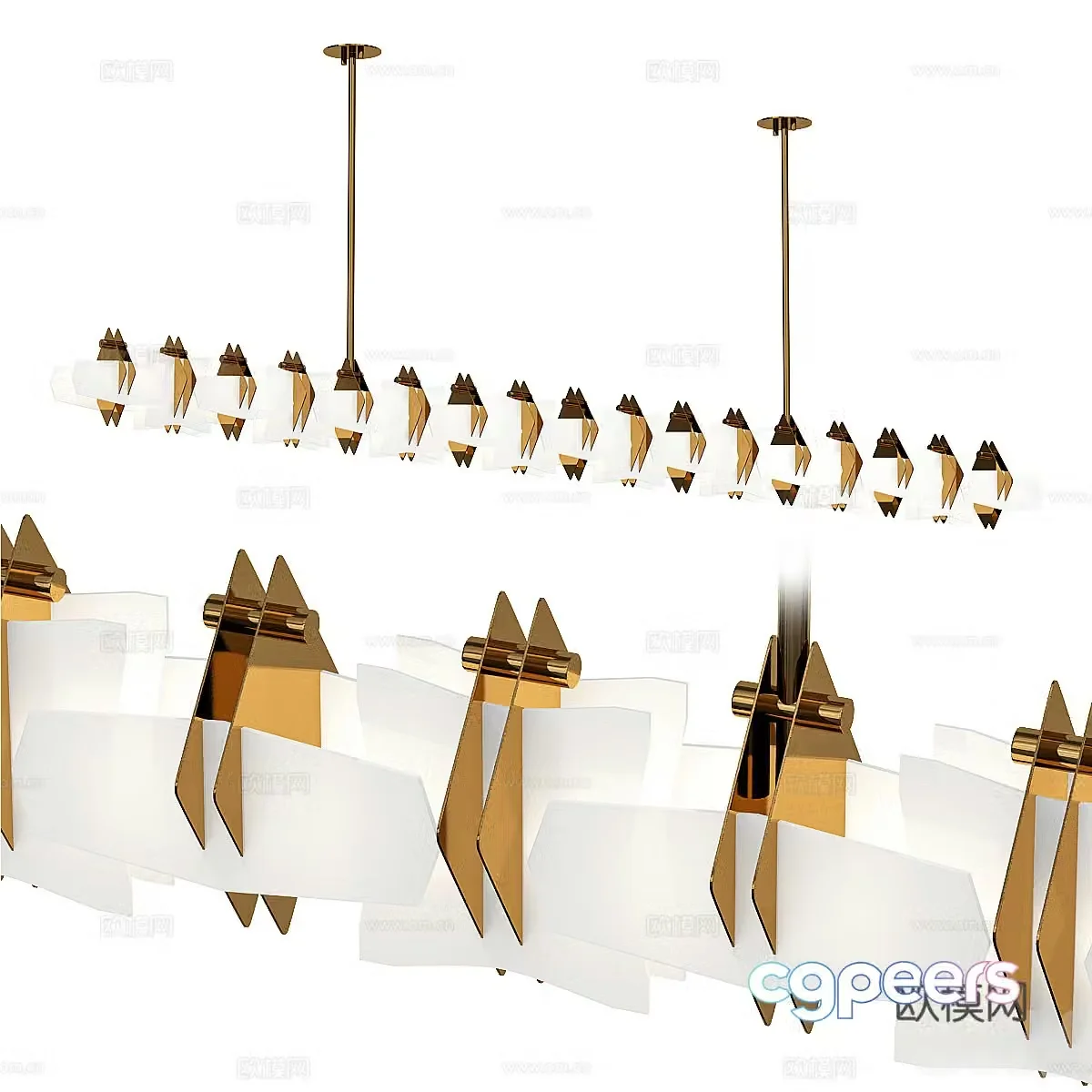 Modern light luxury decorative chandeliers 3d model