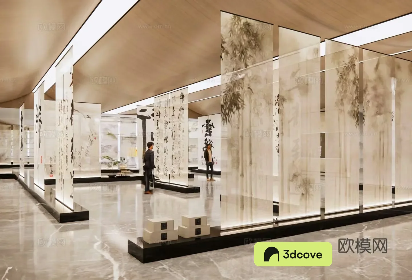 Cultural Exhibition Hall Calligraphy Exhibition Hall Scroll