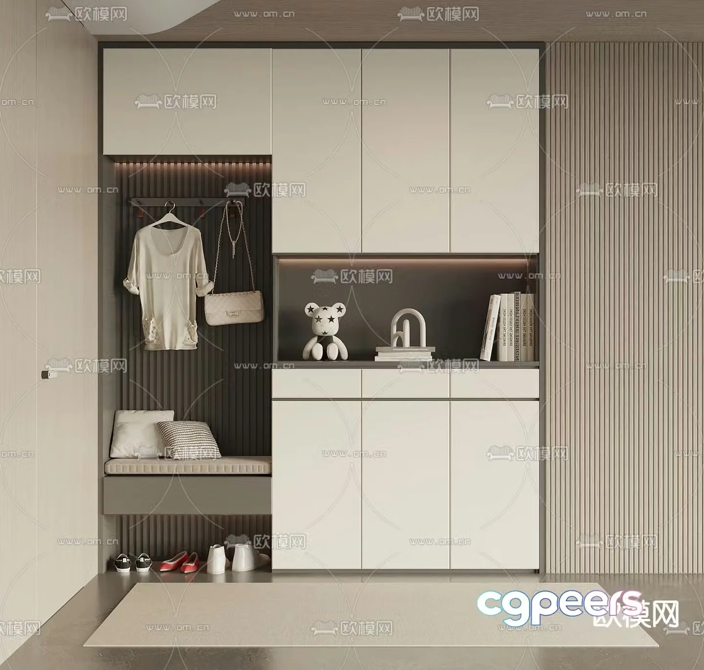 Entrance shoe cabinet 3D model