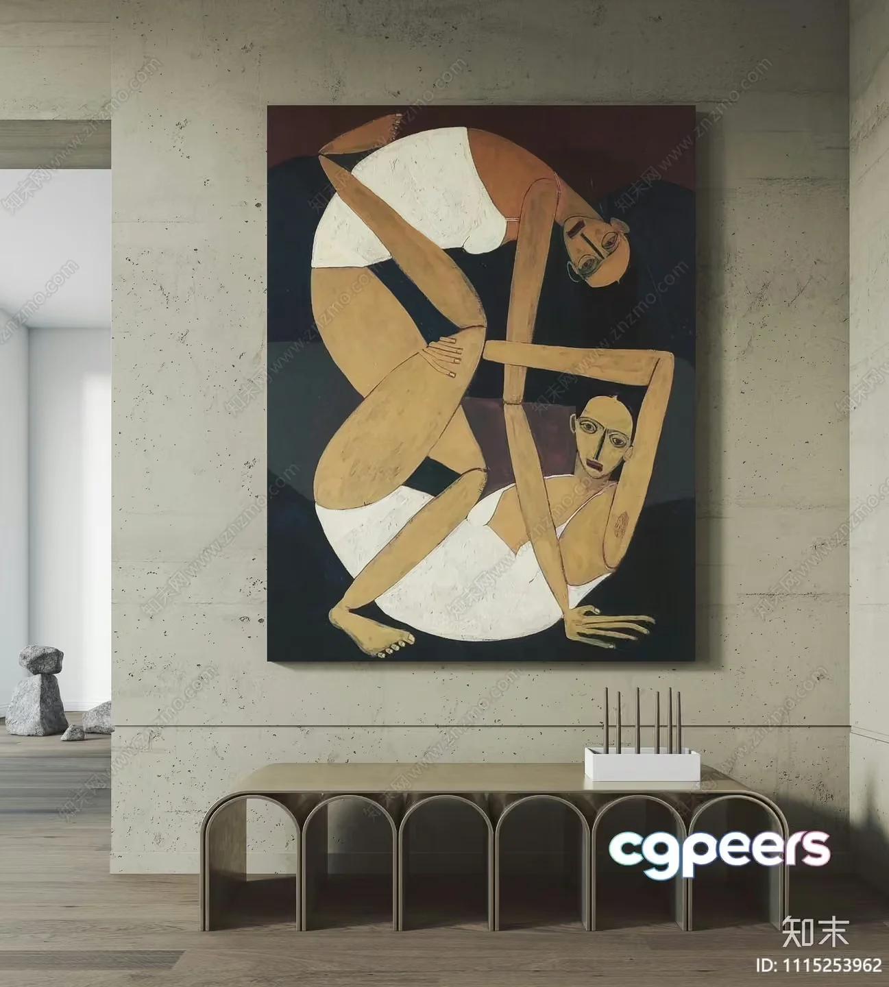 Modern Art Piece 3D Model – 10375 – VRAY Render