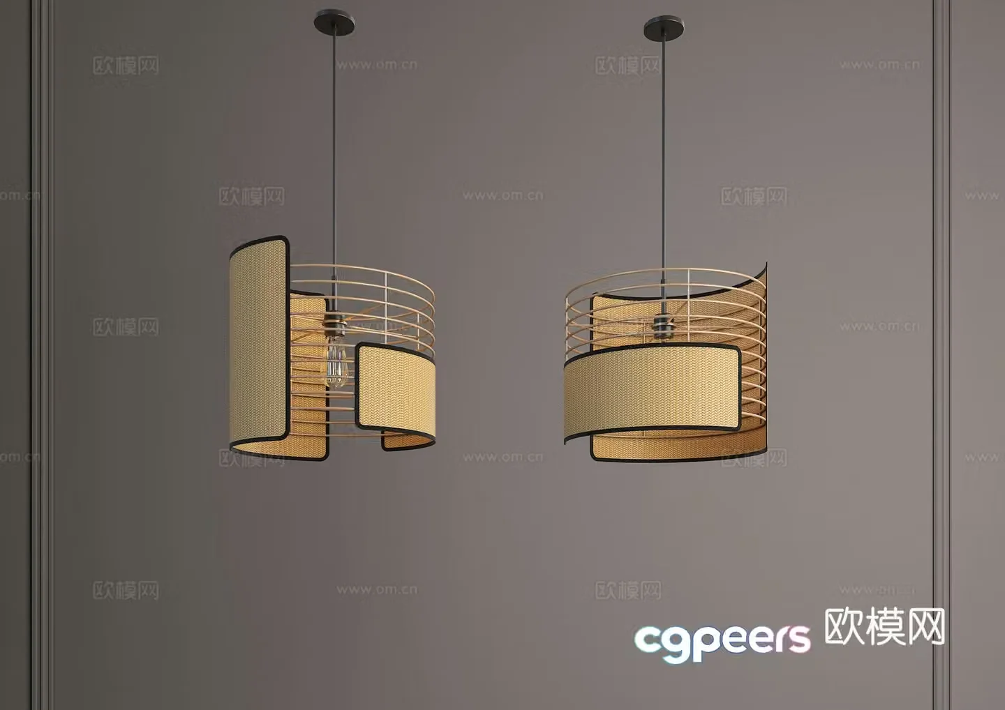 Wasabi Chandelier New Chinese Chandelier Rattan Chandelier Restaurant Chandelier Tea Room Chandelier Decorative Chandelier 3D Model