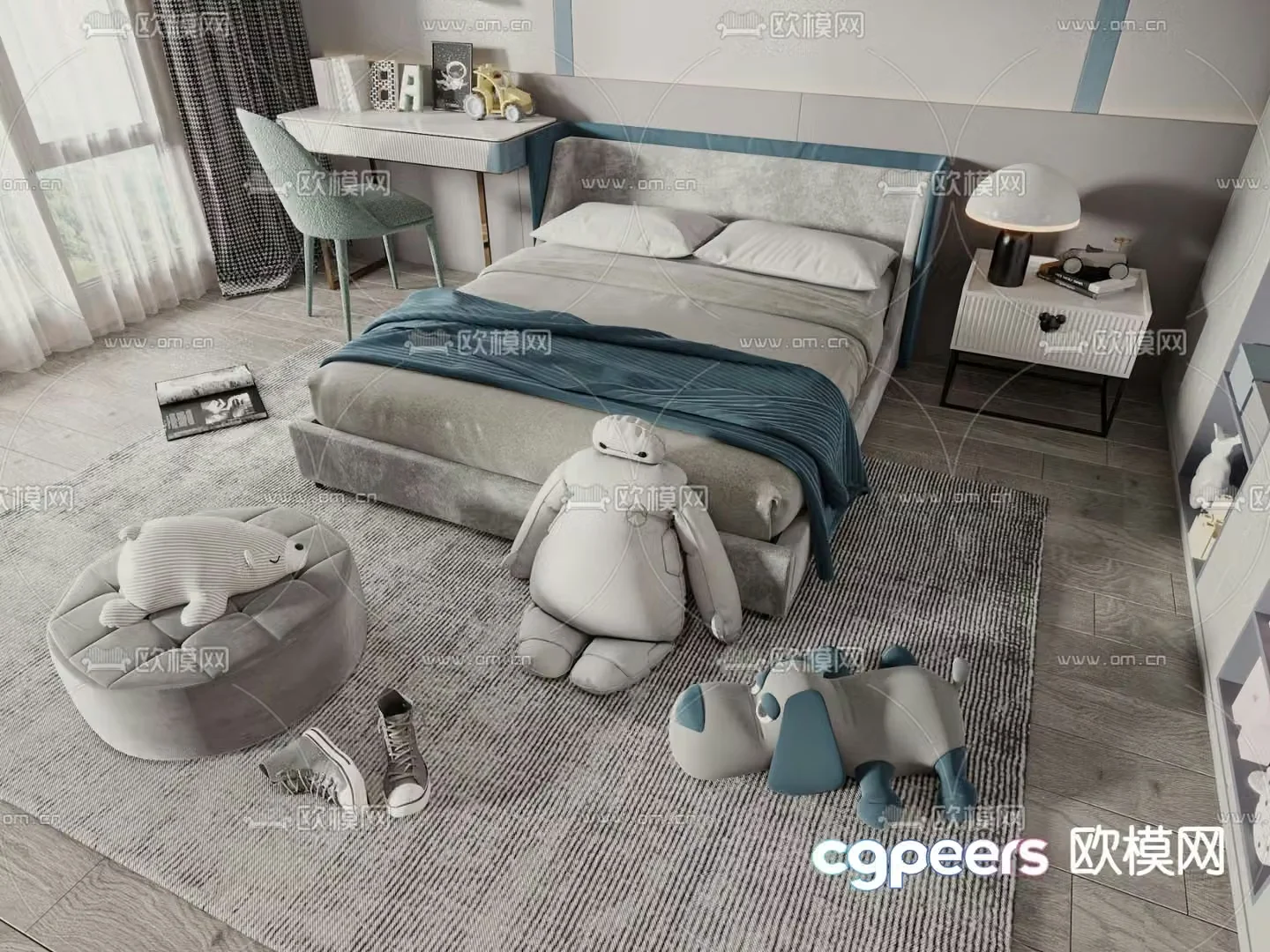 Modern children’s bed 3d model
