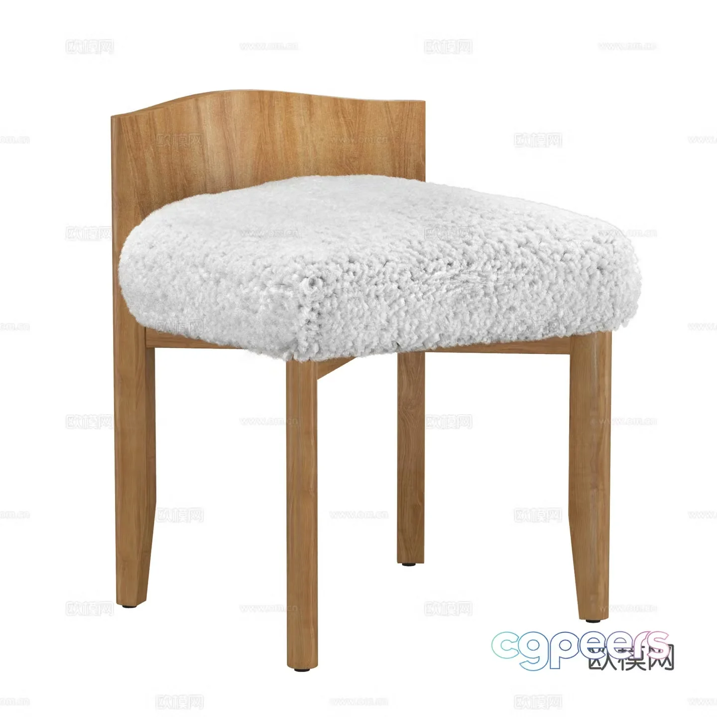New Chinese style stool wooden stool 3d model