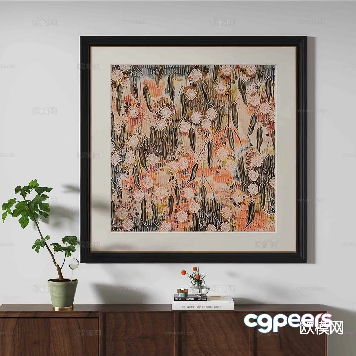 French hanging painting decorative painting 3d model