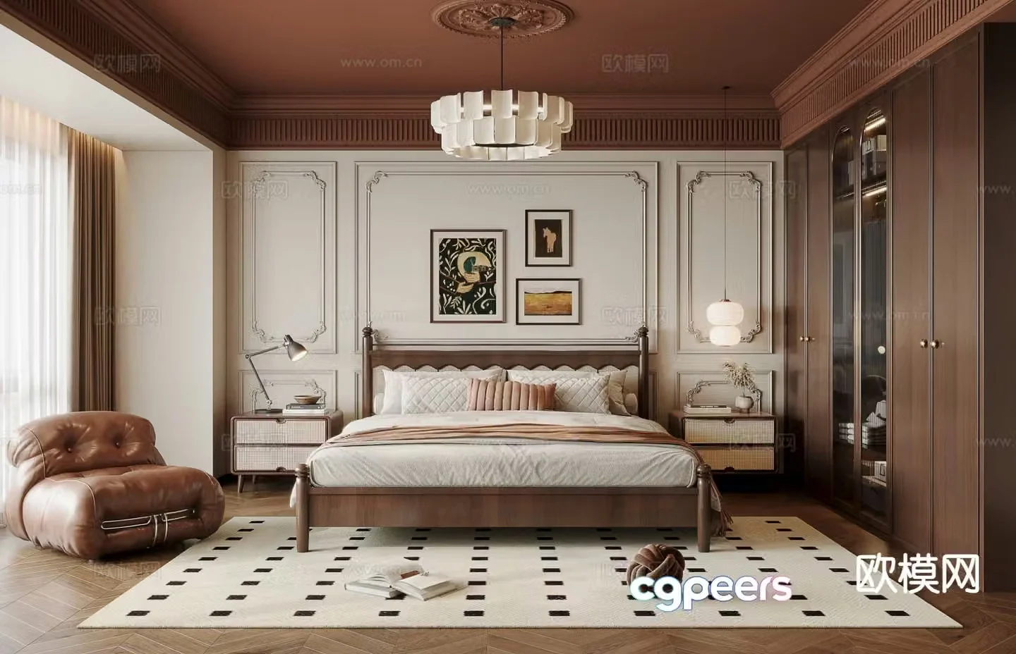 Medieval style bedroom master bedroom 3d model