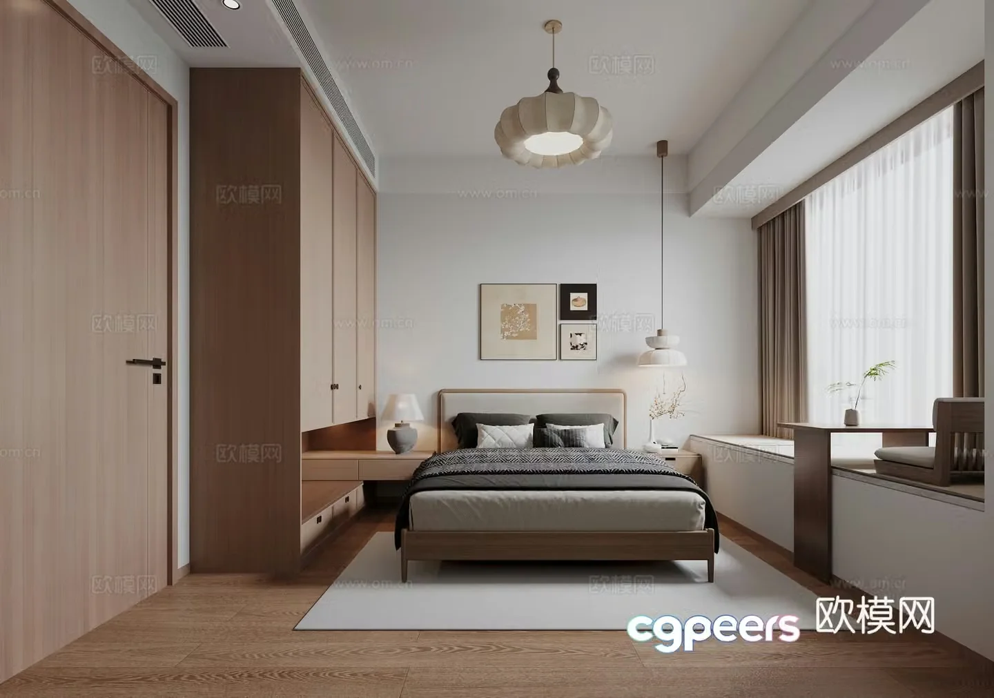 New Chinese bedroom 3D model
