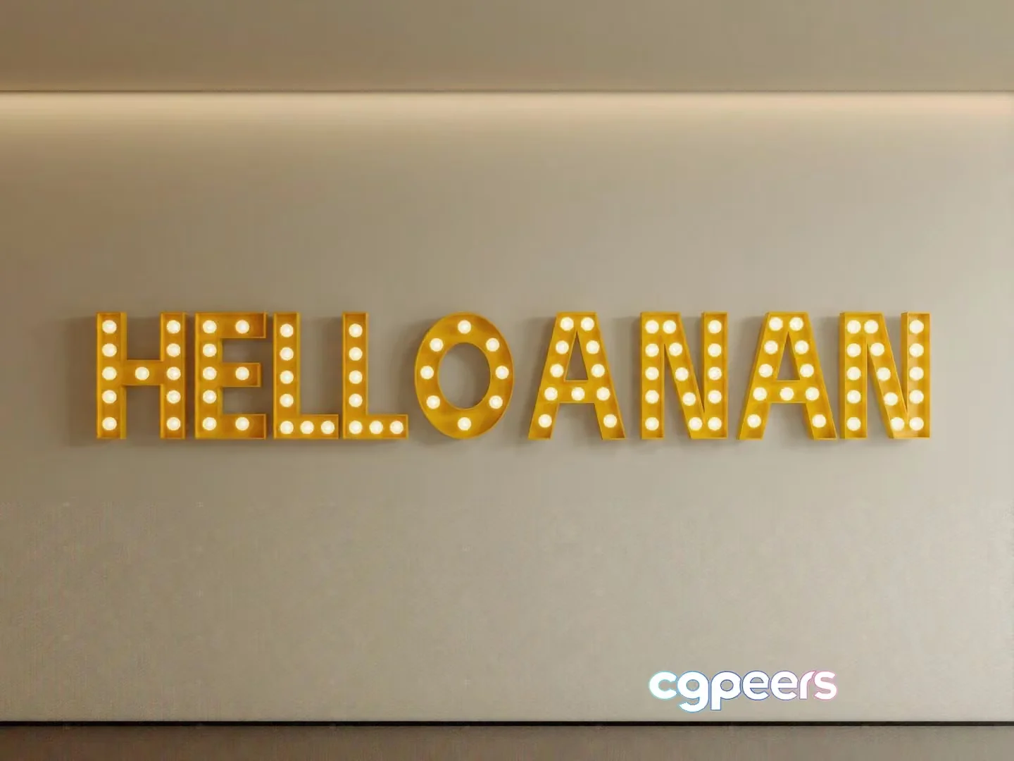 Yellow Lit Up Letters 3D Model – 10729 – CORONA Render