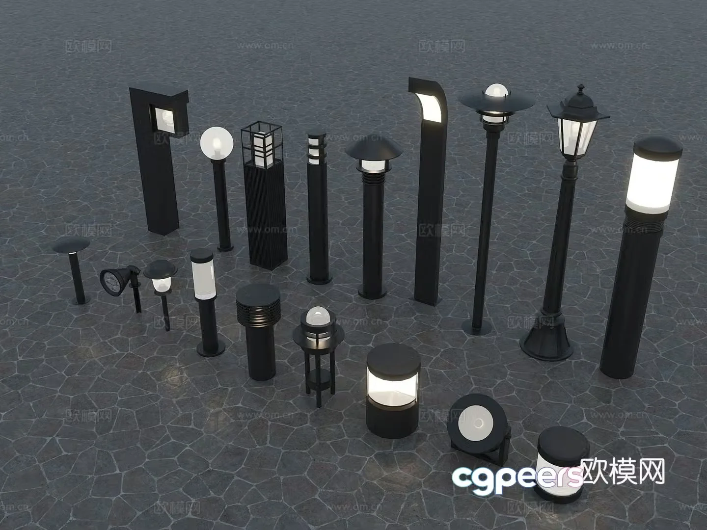 Modern outdoor lights Landscape lights Garden lights Lawn lights Street lights Garden lights 3d model
