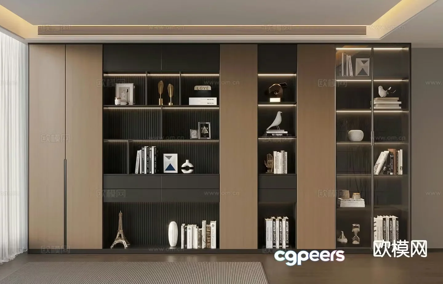 Italian bookcase 3d model