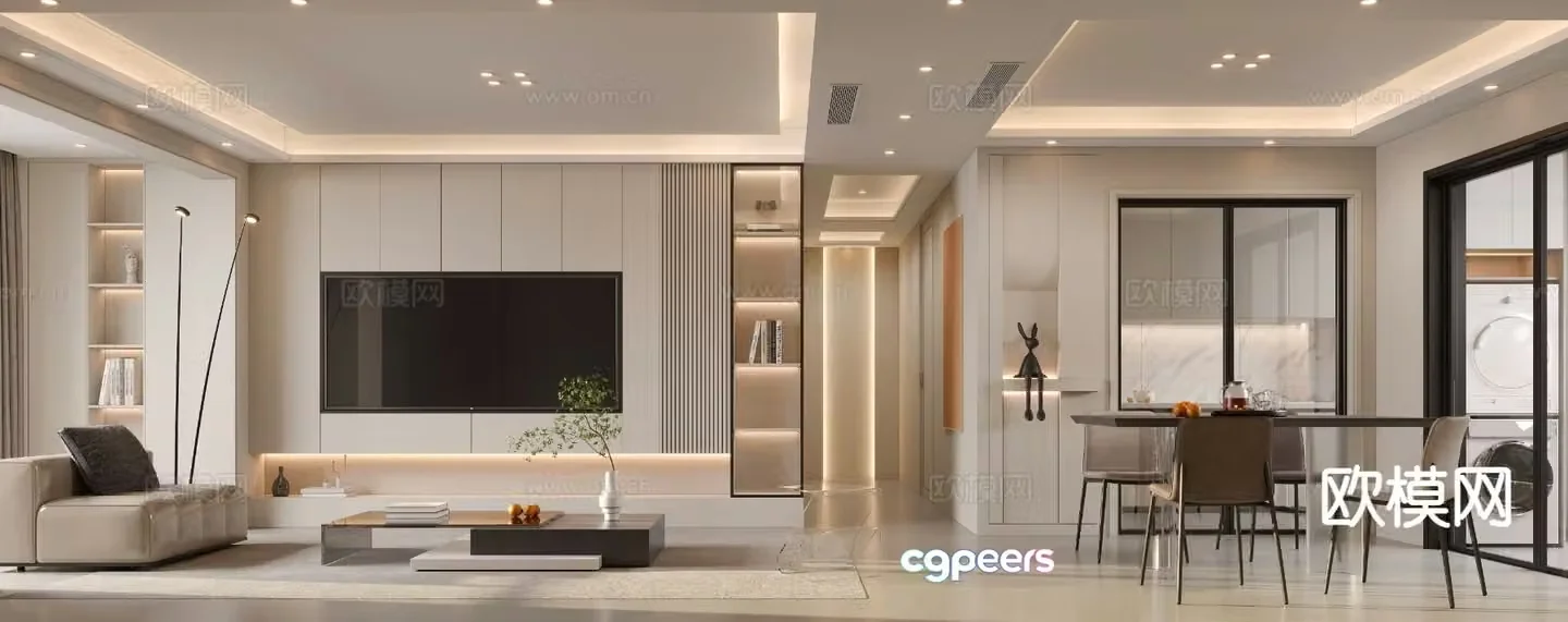 Modern guest restaurant 3d model