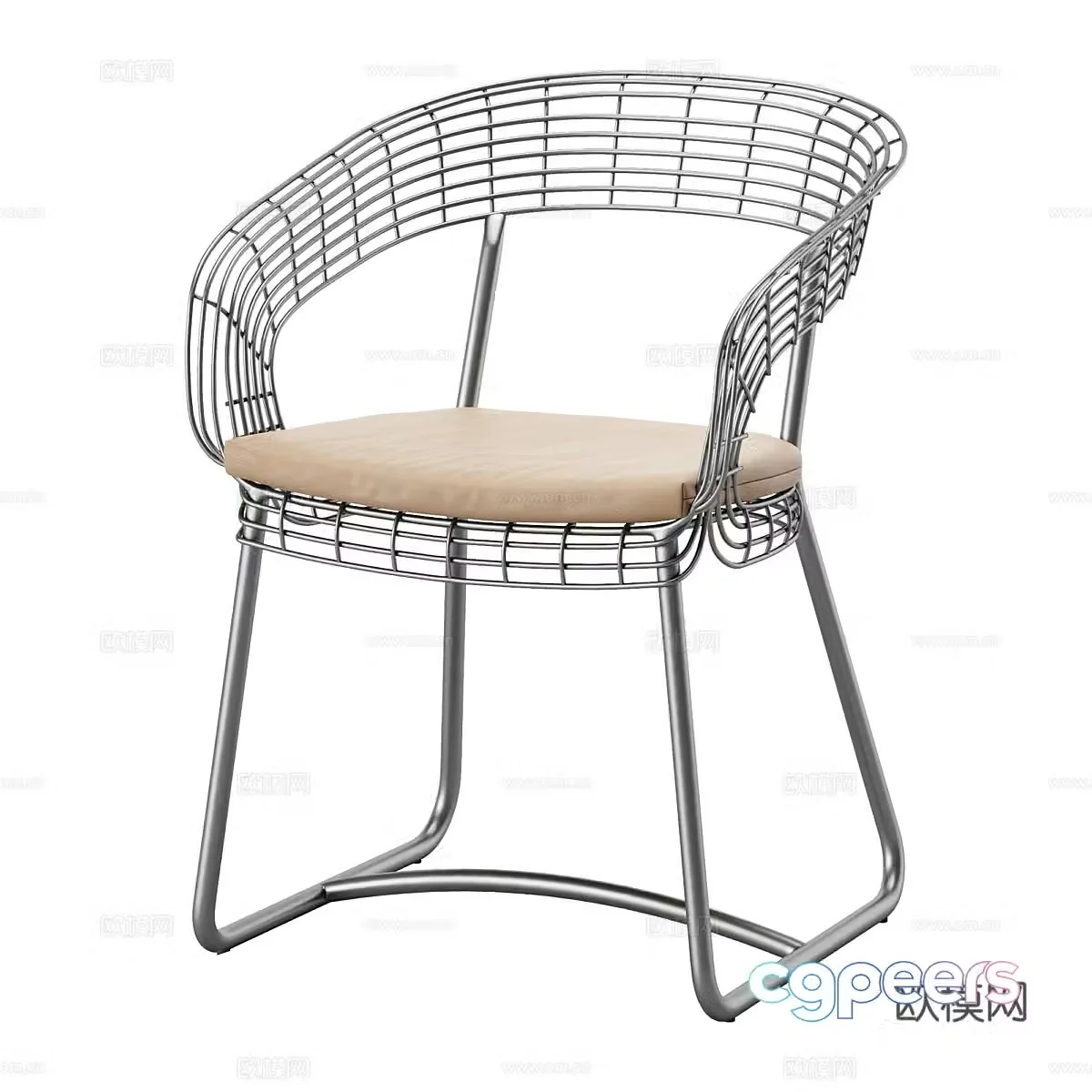 Modern outdoor chair single chair chair 3d model