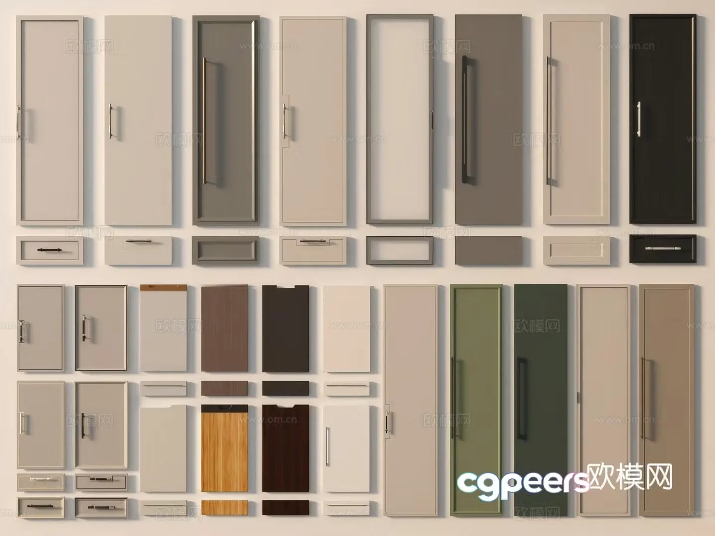 Modern cabinet door panel cabinet door blister board cabinet door 3d model