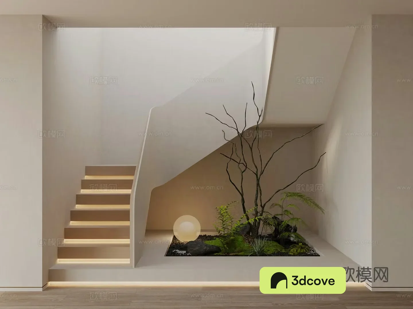 Modern stairwell Indoor Landscape