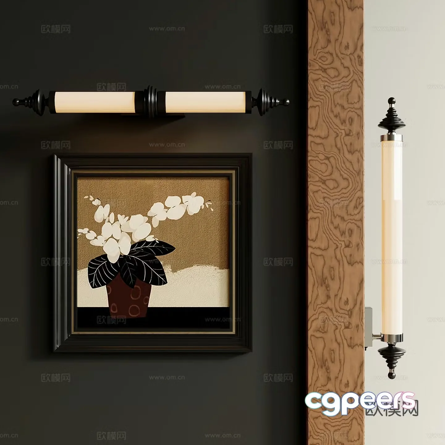Modern medieval style wall light 3d model