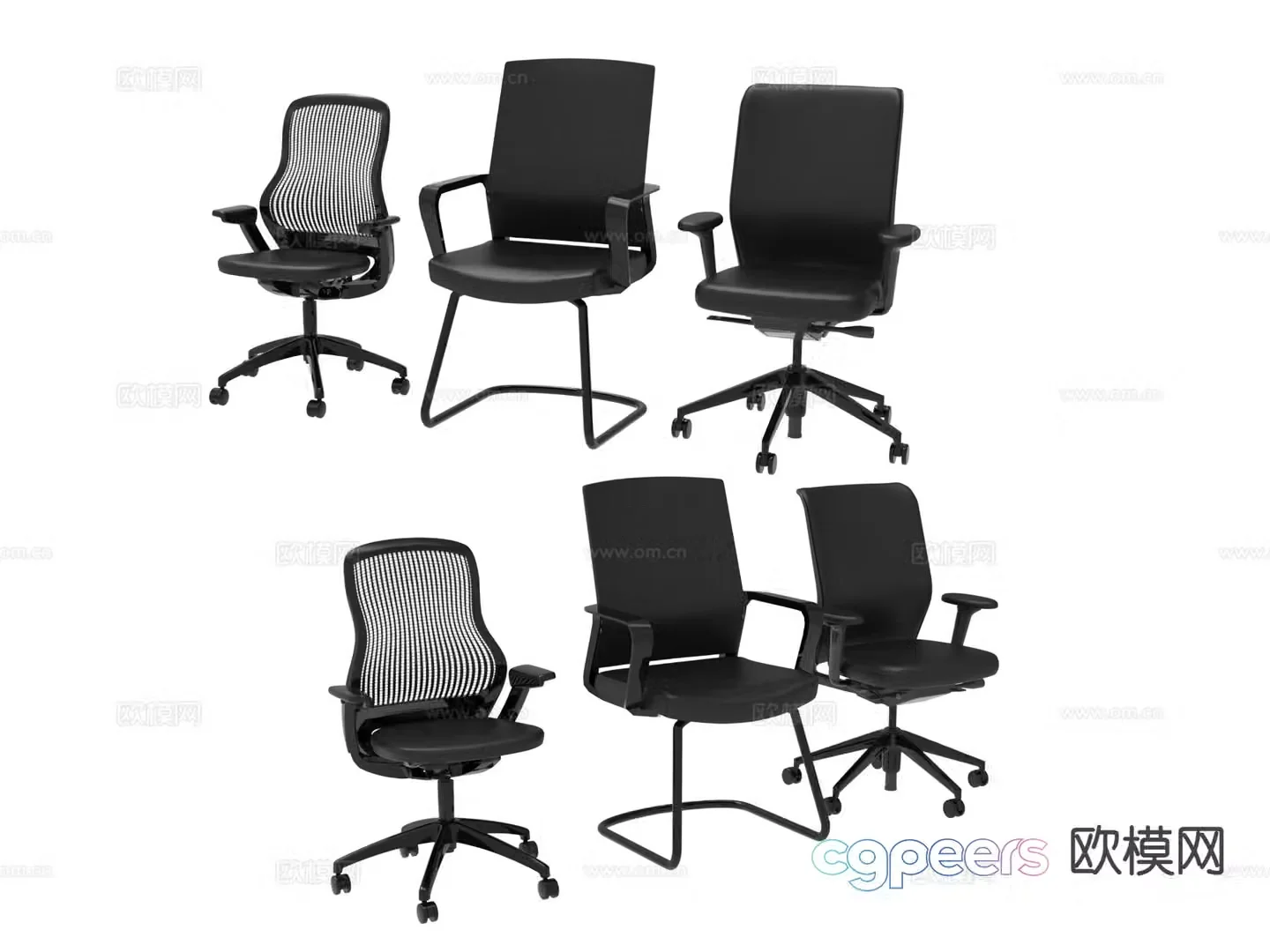 Modern office chair staff chair conference chair 3d model