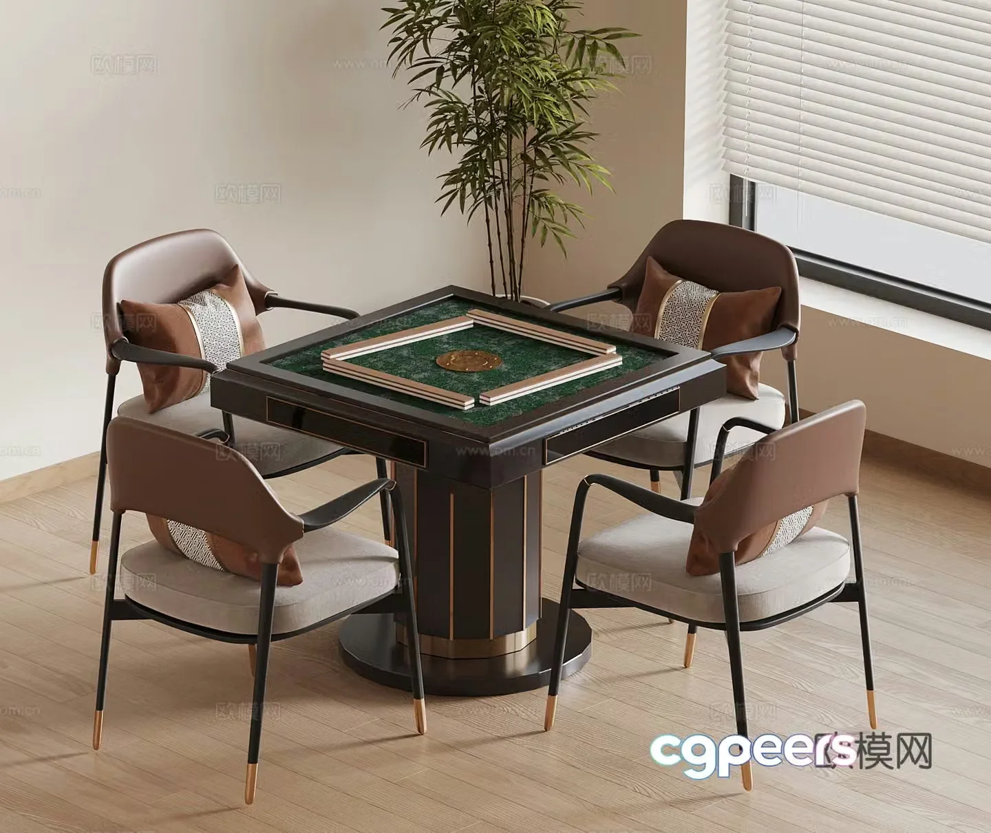 New Chinese chess and card room chess and card table 3D model