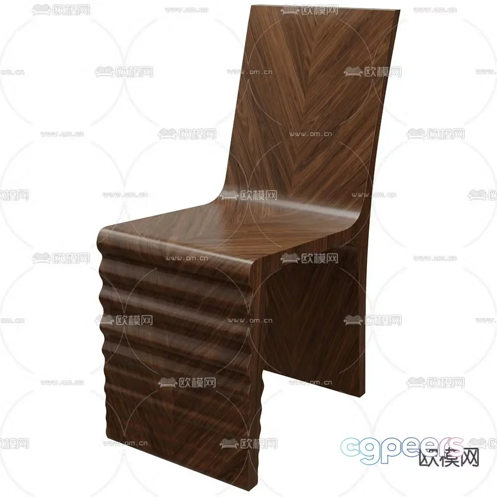 Medieval style chair single chair wooden chair 3d model