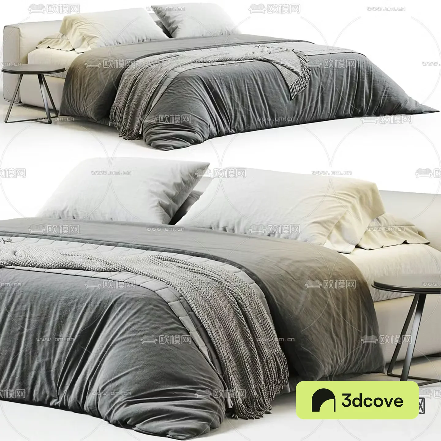 Rectangular double bed