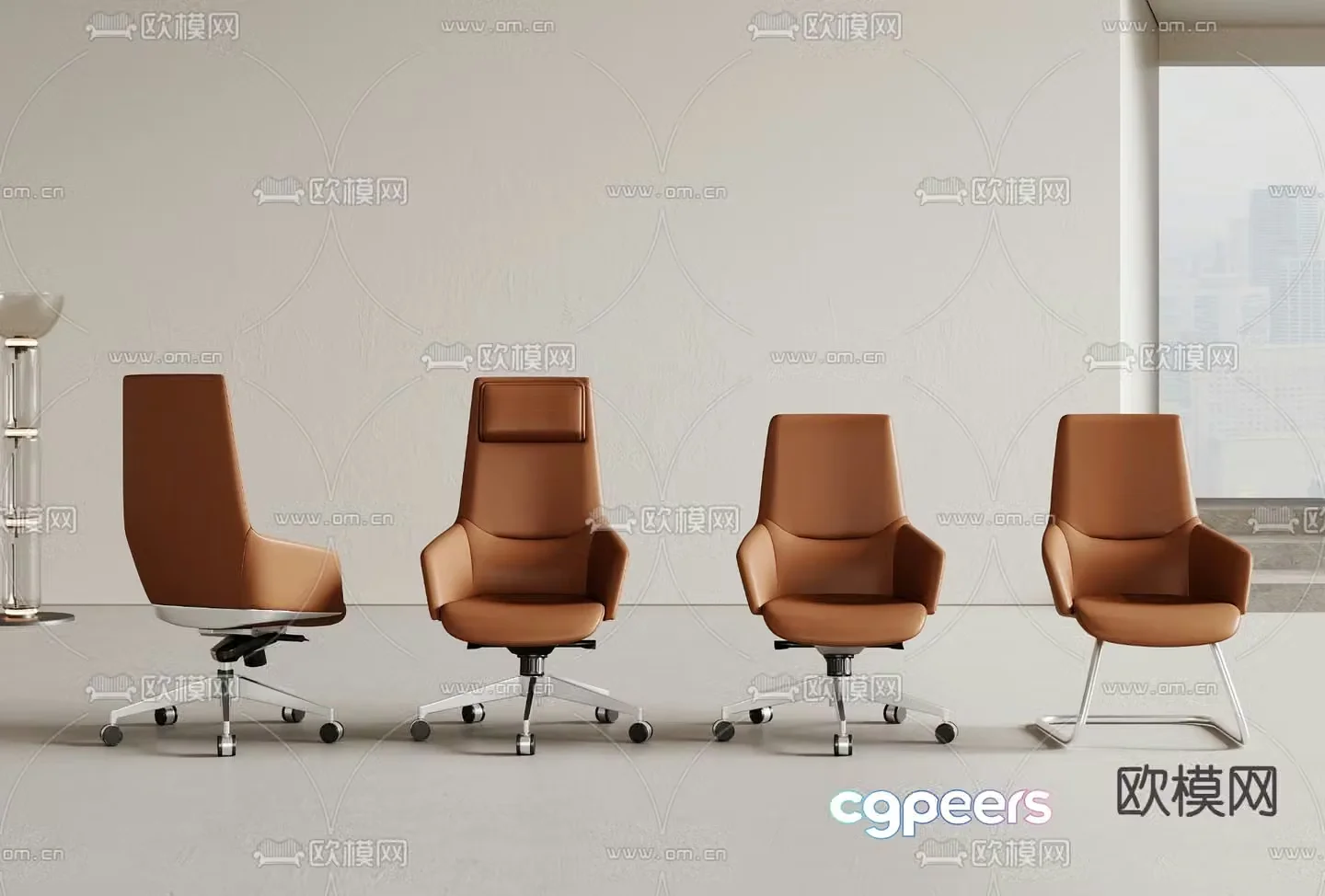 Leather office chair staff chair executive chair 3d model