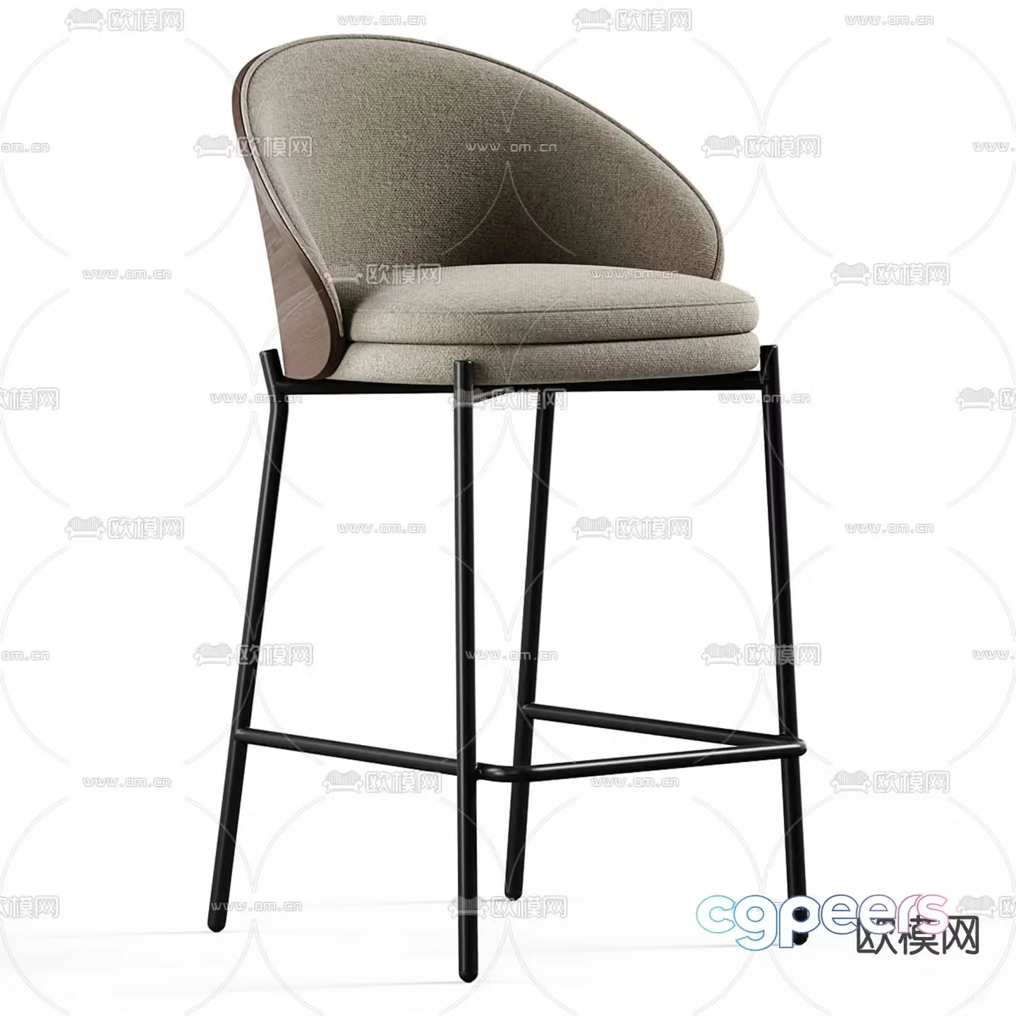 Kave Home Modern Bar Stool High Chair 3d model