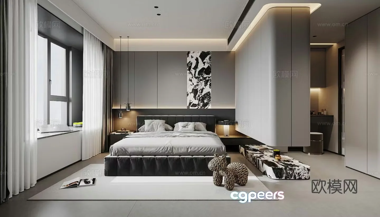 Italian style bedroom master bedroom 3d model