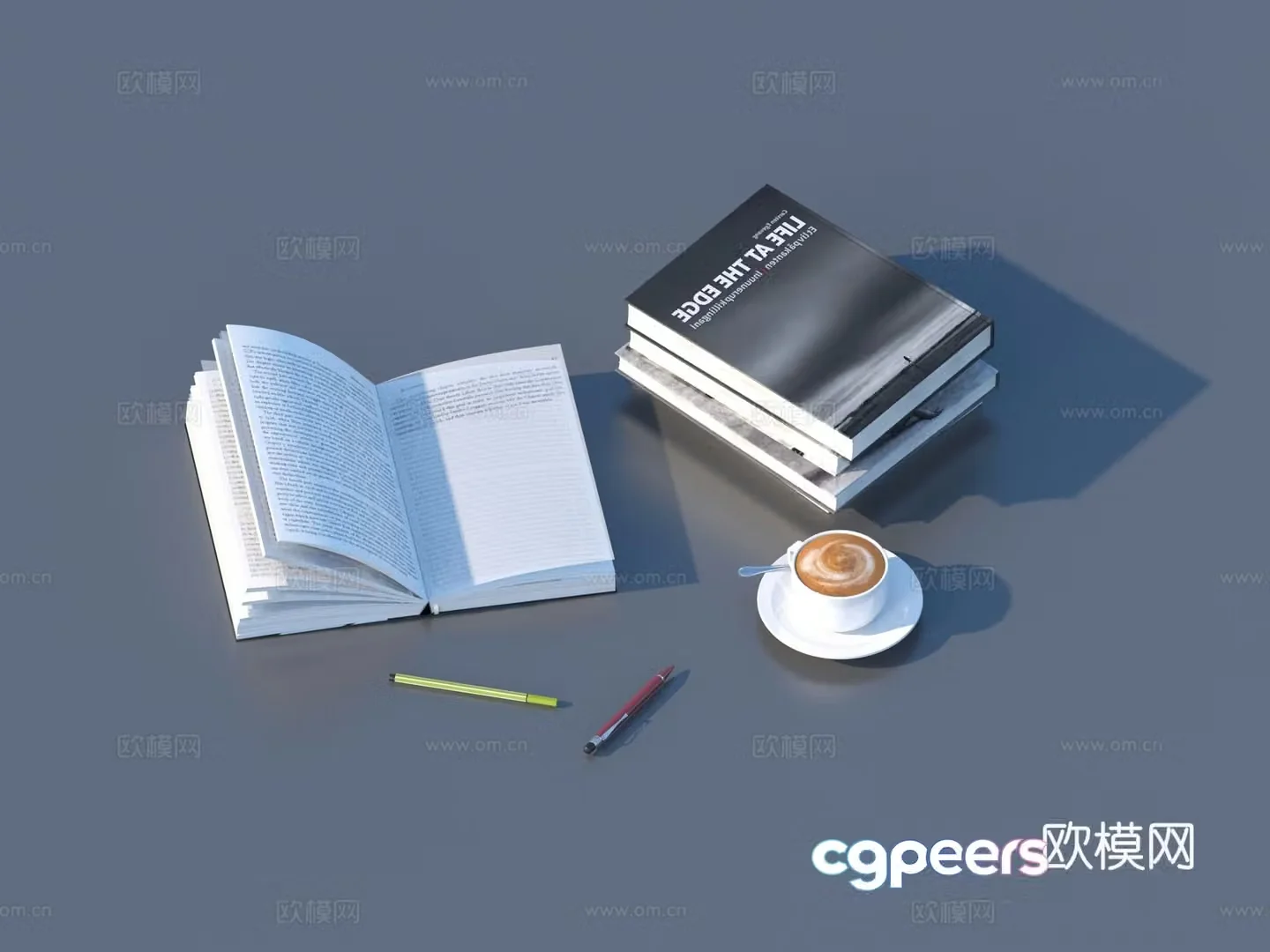 Ornament combination Book ornament decoration 3d model