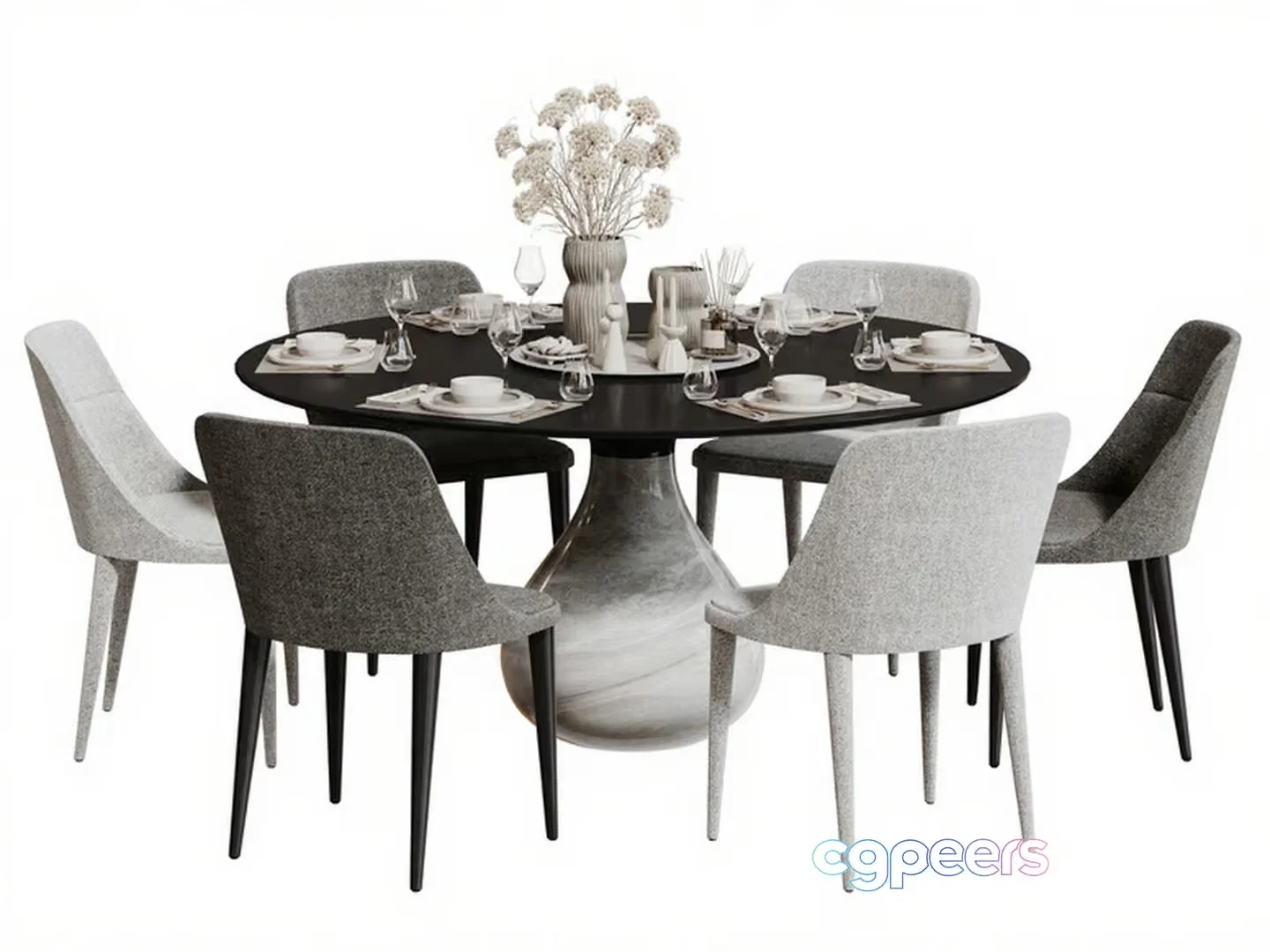 Modern Dining Table 3D Model – 11313 – CORONA Render
