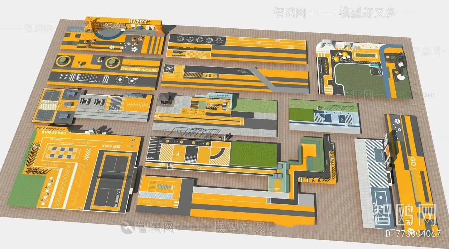 A Large Floor Plan 3D Model – 7333 – VRAY Render