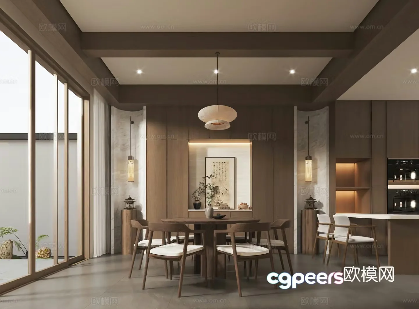Song style restaurant kitchen 3d model