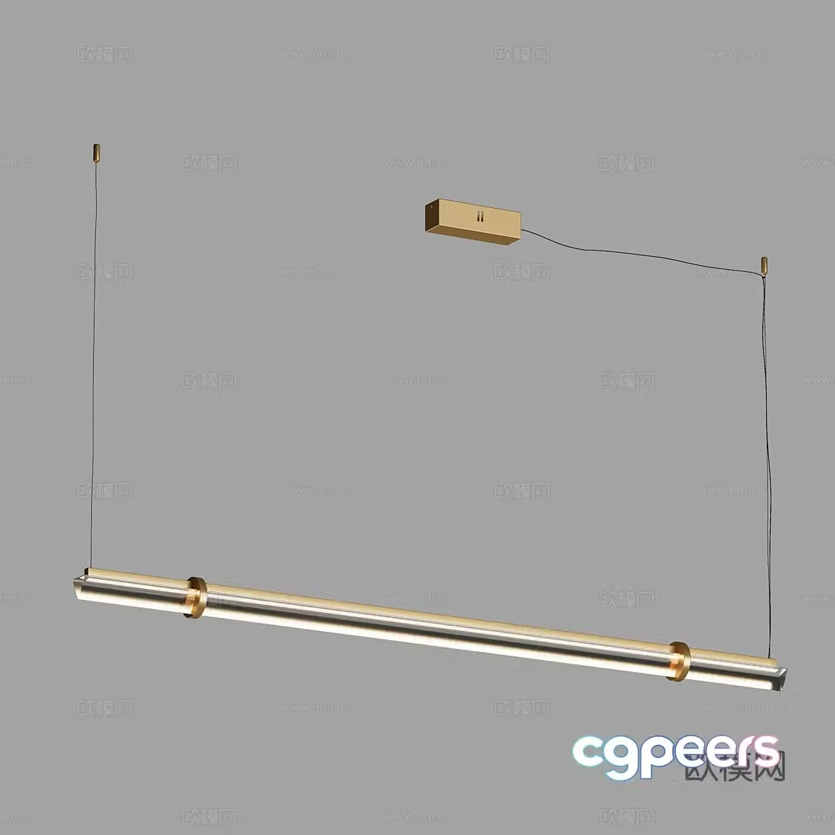 Modern light luxury minimalist strip chandeliers 3D model
