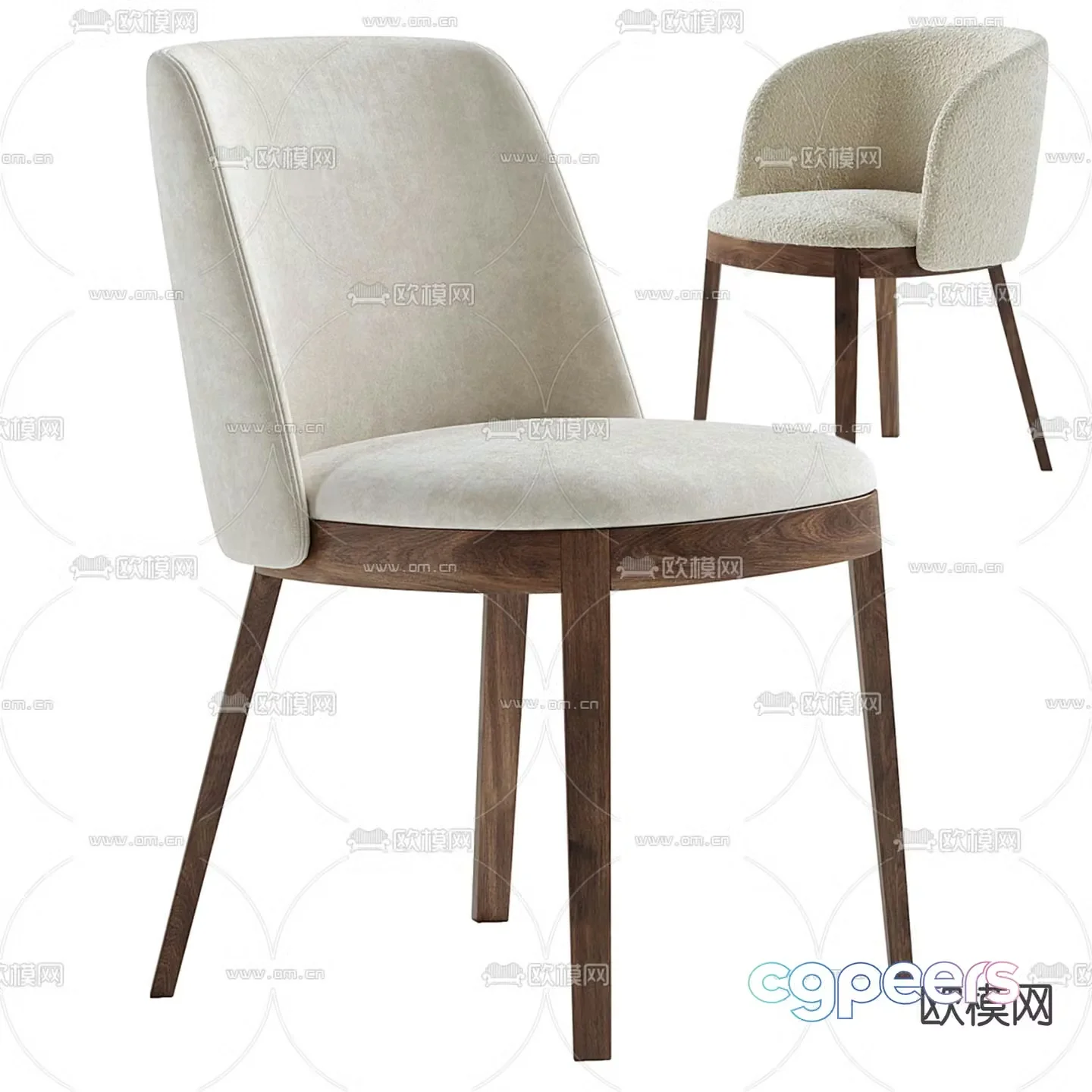 Alin modern dining chair chair 3d model