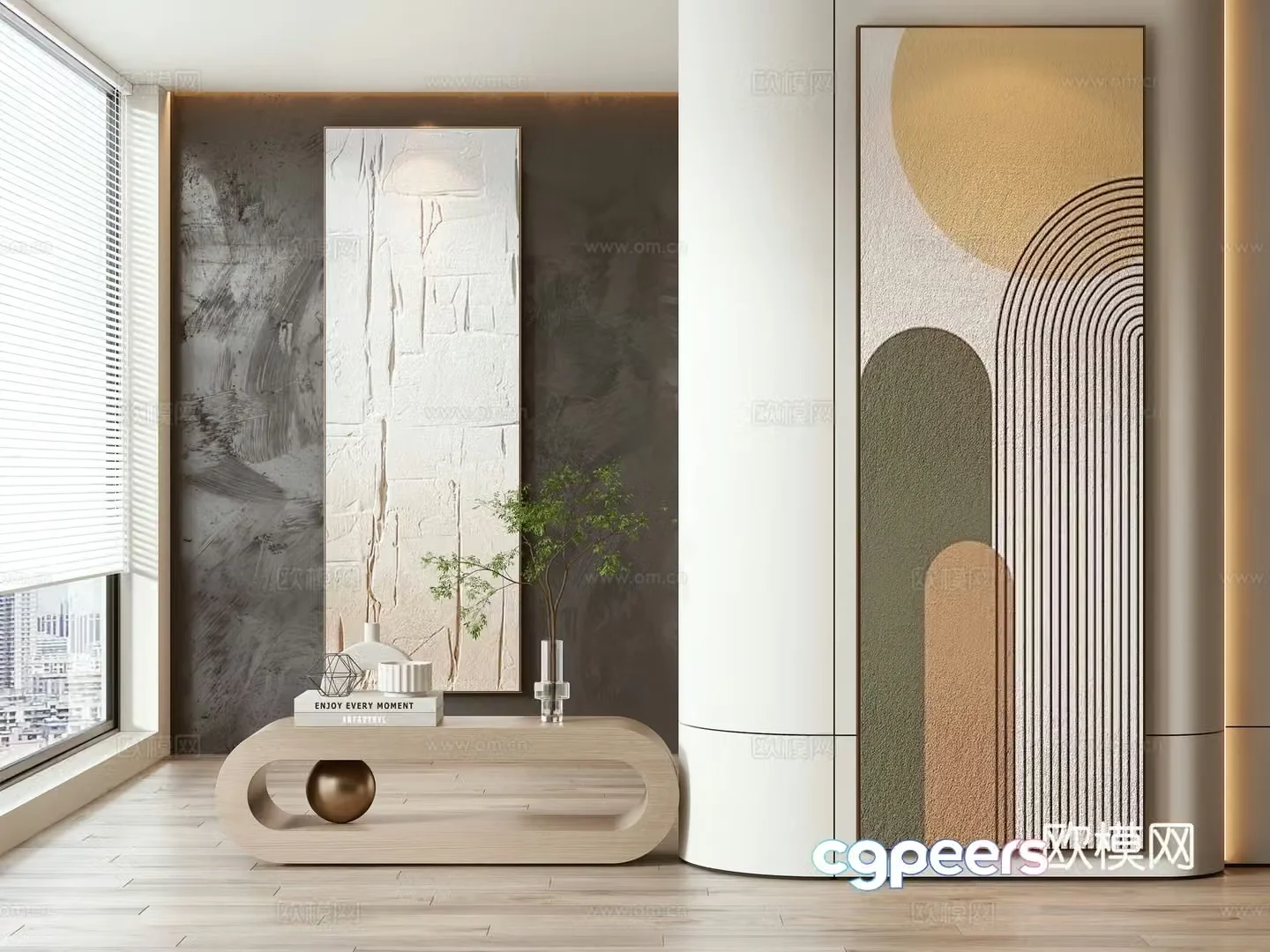 Modern hanging painting decorative painting 3d model